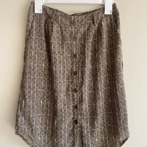 Midi skirt, olive green, button down